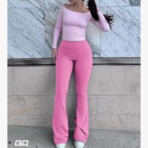 Pink Women's Flared Pants